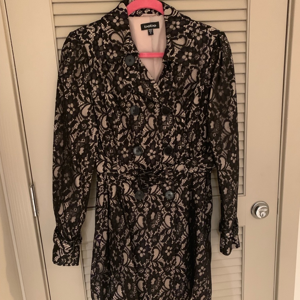 Bebe Lace trench coat